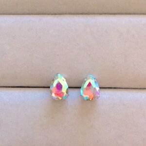 Aurora Borealis Crystal Pear Earrings